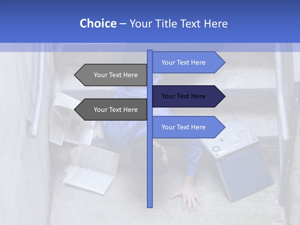 A Man Falling Down A Flight Of Stairs PowerPoint Template