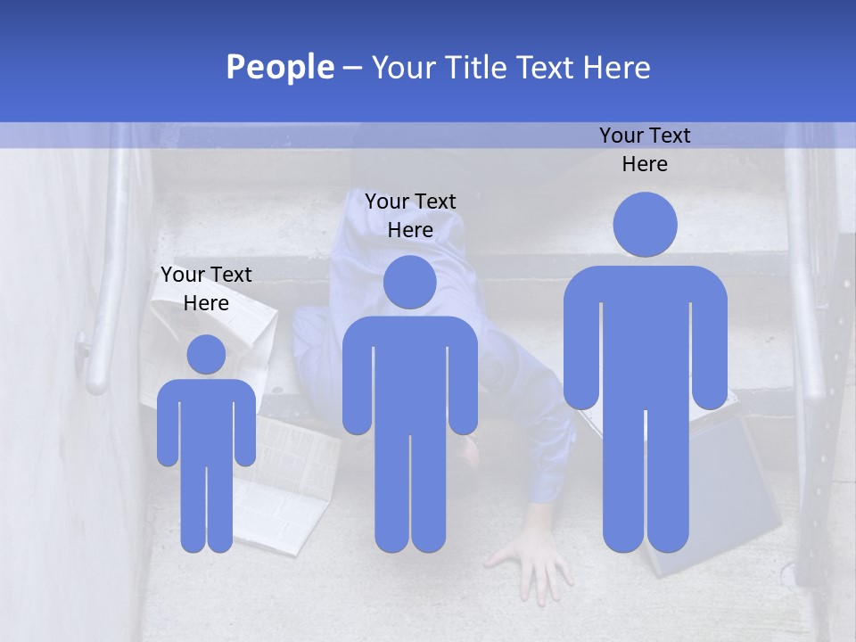 A Man Falling Down A Flight Of Stairs PowerPoint Template