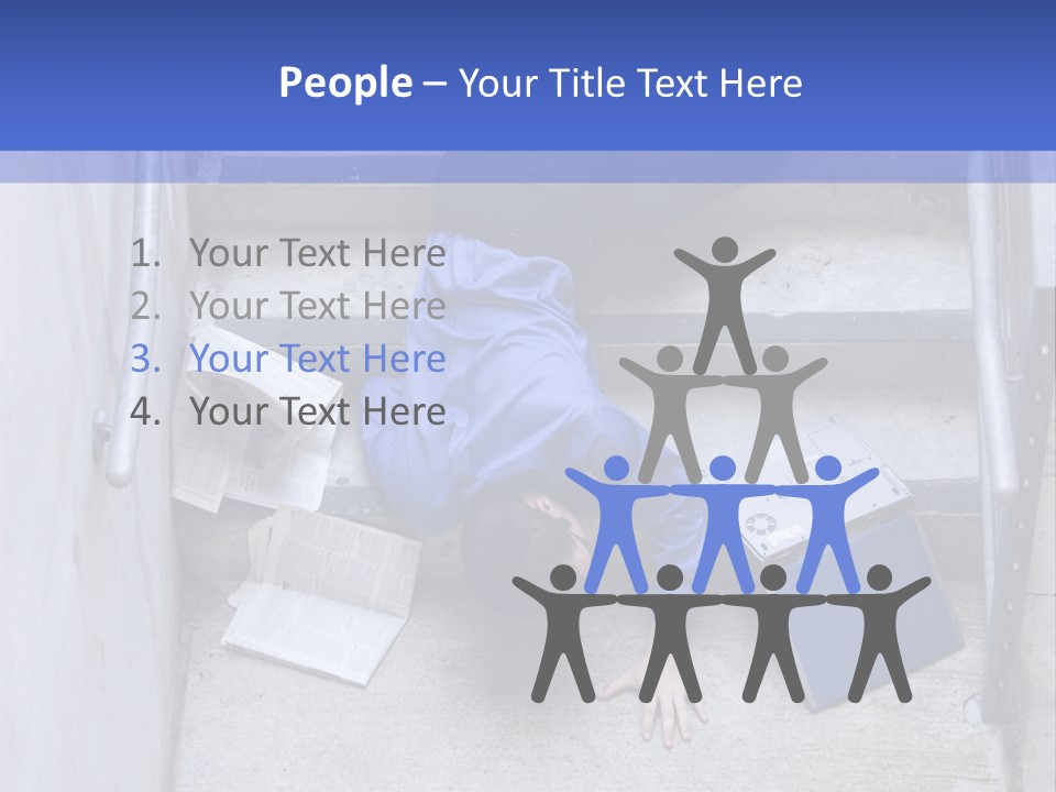 A Man Falling Down A Flight Of Stairs PowerPoint Template