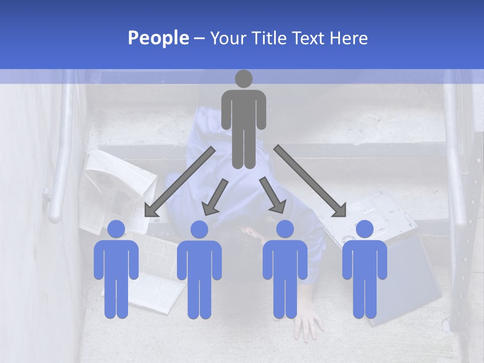 A Man Falling Down A Flight Of Stairs PowerPoint Template