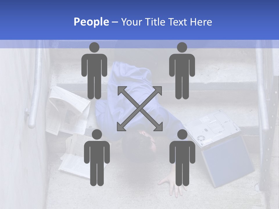 A Man Falling Down A Flight Of Stairs PowerPoint Template