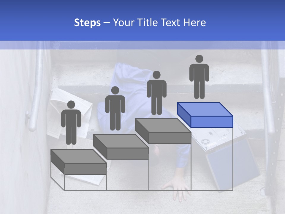 A Man Falling Down A Flight Of Stairs PowerPoint Template