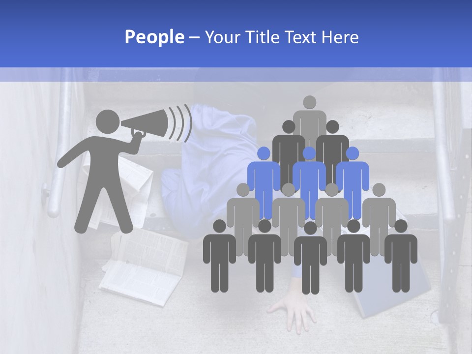 A Man Falling Down A Flight Of Stairs PowerPoint Template