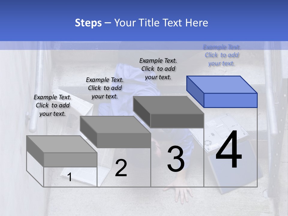 A Man Falling Down A Flight Of Stairs PowerPoint Template