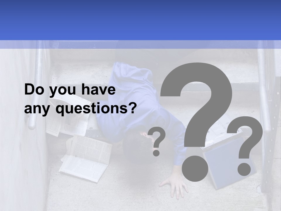 A Man Falling Down A Flight Of Stairs PowerPoint Template