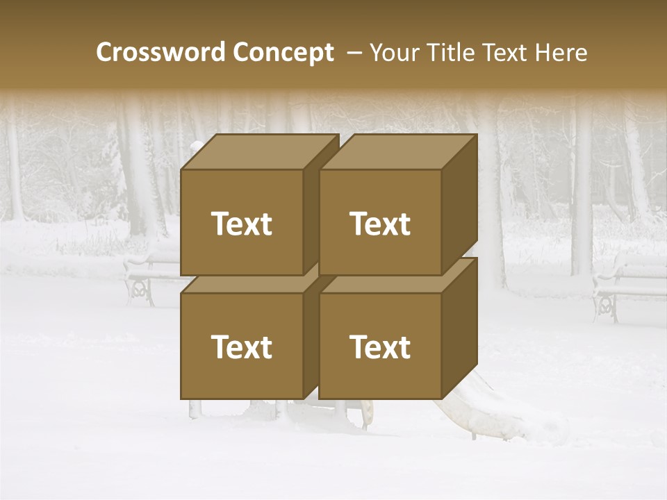 A Slide In The Snow With Trees In The Background PowerPoint Template