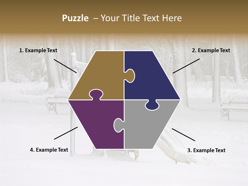 A Slide In The Snow With Trees In The Background PowerPoint Template
