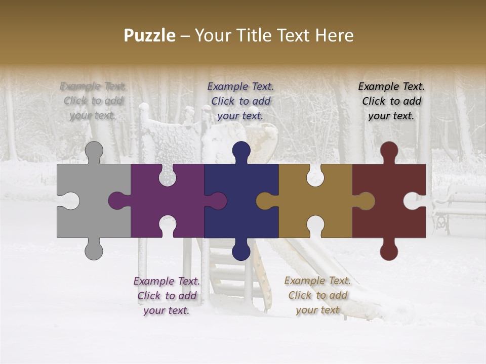 A Slide In The Snow With Trees In The Background PowerPoint Template