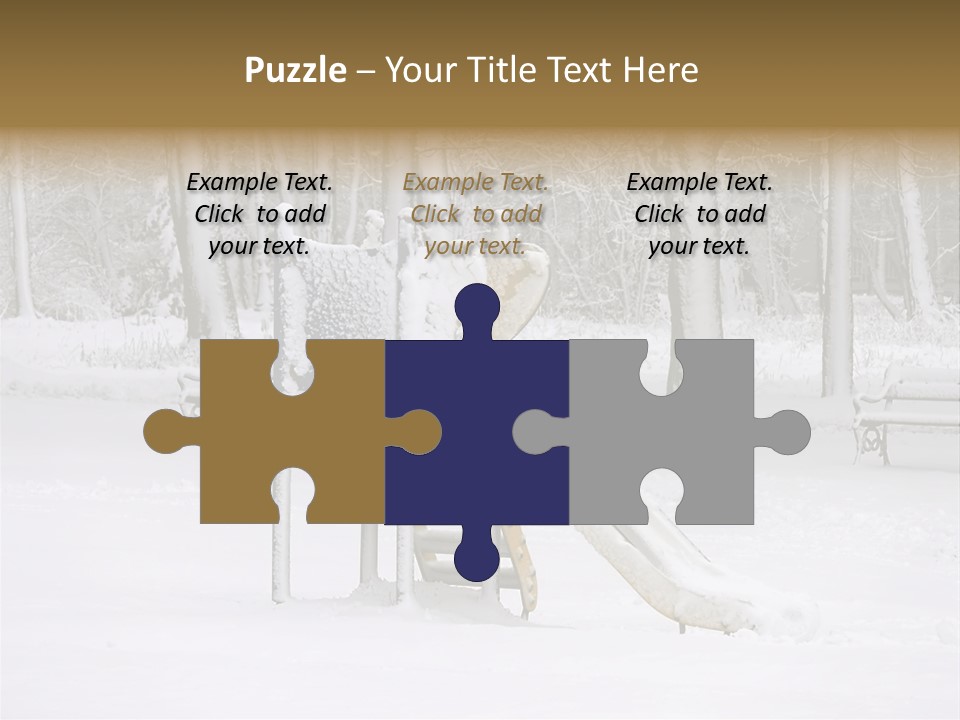 A Slide In The Snow With Trees In The Background PowerPoint Template