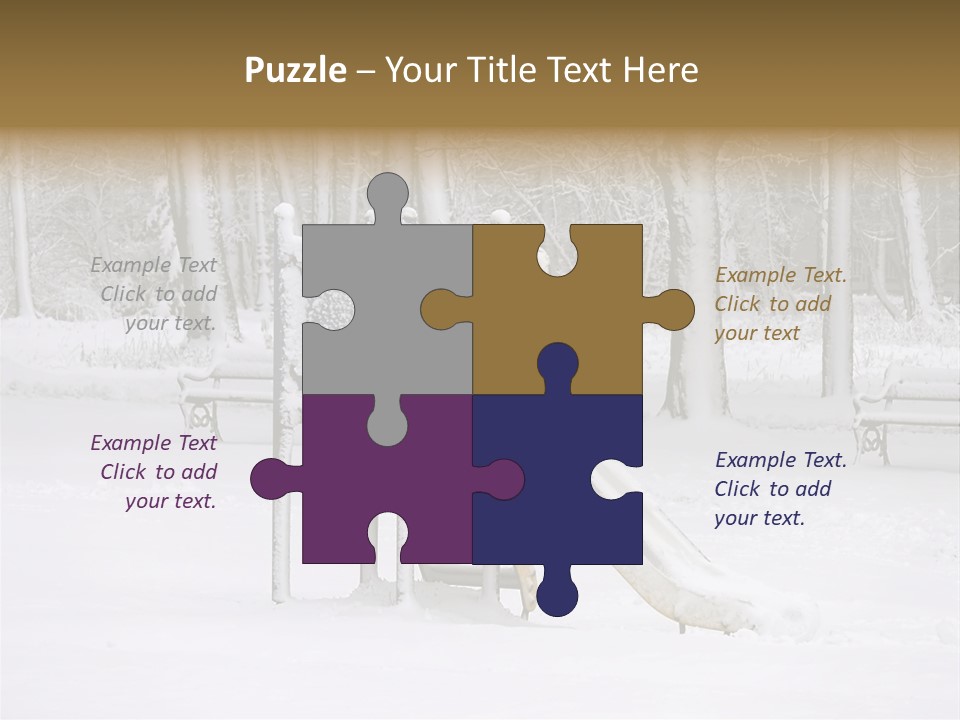 A Slide In The Snow With Trees In The Background PowerPoint Template