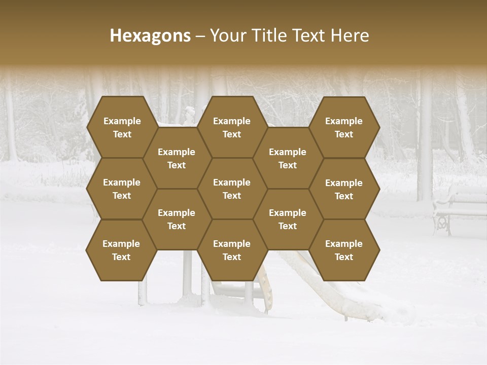 A Slide In The Snow With Trees In The Background PowerPoint Template