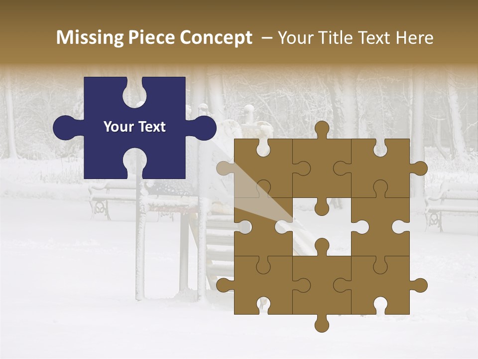 A Slide In The Snow With Trees In The Background PowerPoint Template