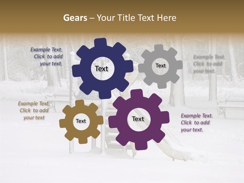 A Slide In The Snow With Trees In The Background PowerPoint Template