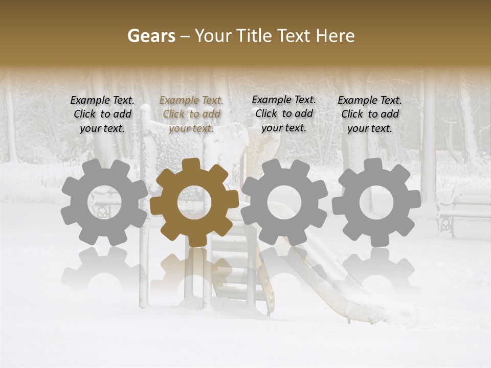 A Slide In The Snow With Trees In The Background PowerPoint Template