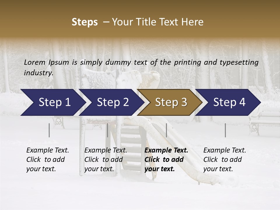 A Slide In The Snow With Trees In The Background PowerPoint Template