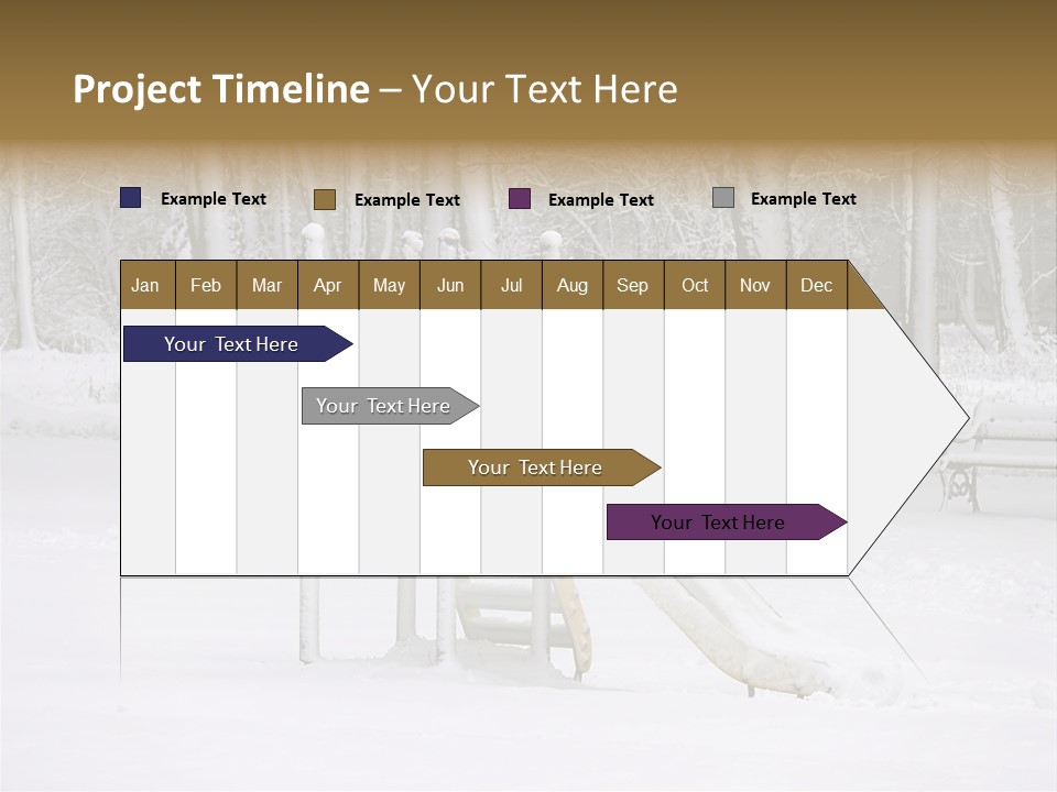A Slide In The Snow With Trees In The Background PowerPoint Template