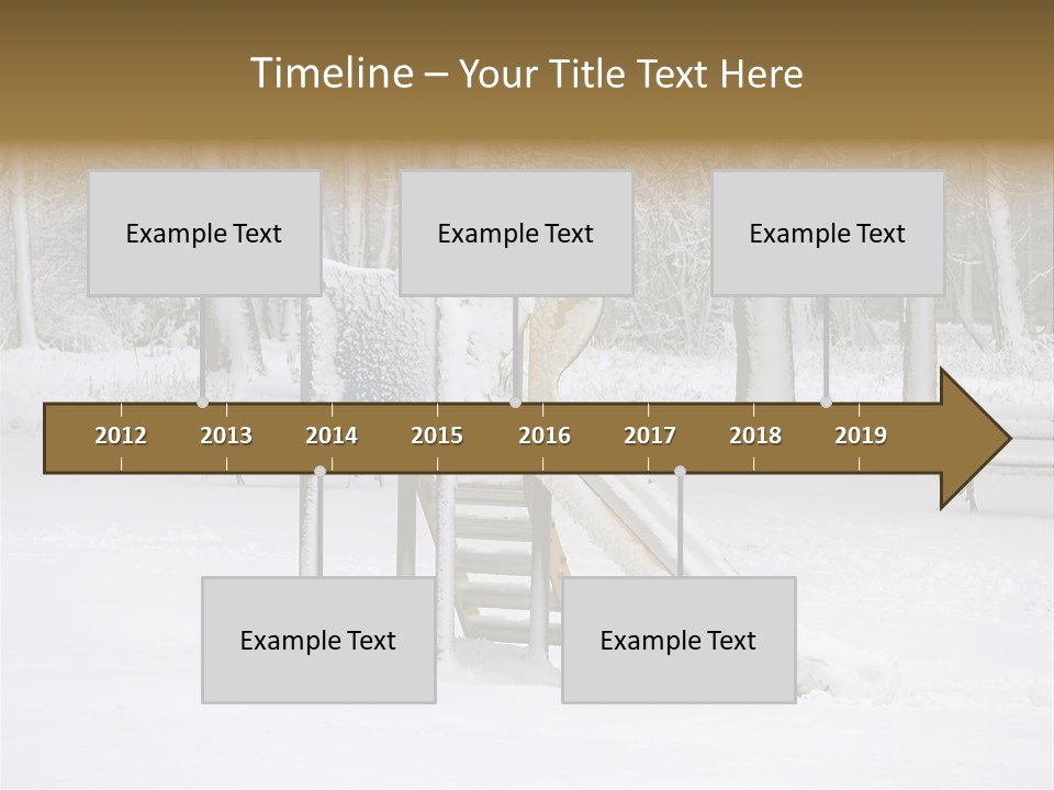 A Slide In The Snow With Trees In The Background PowerPoint Template