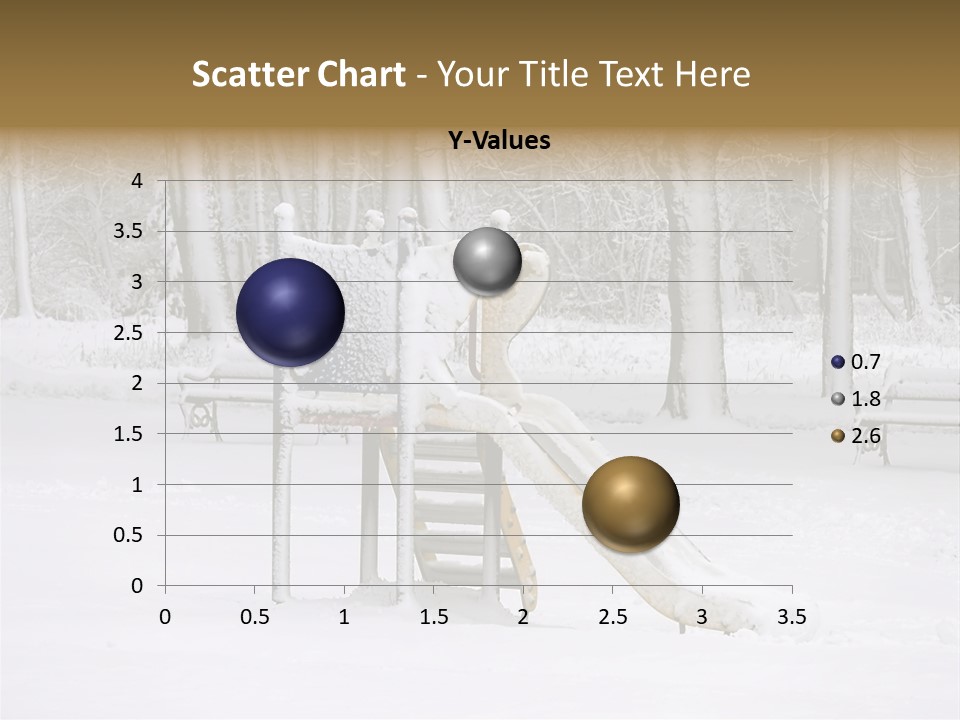 A Slide In The Snow With Trees In The Background PowerPoint Template