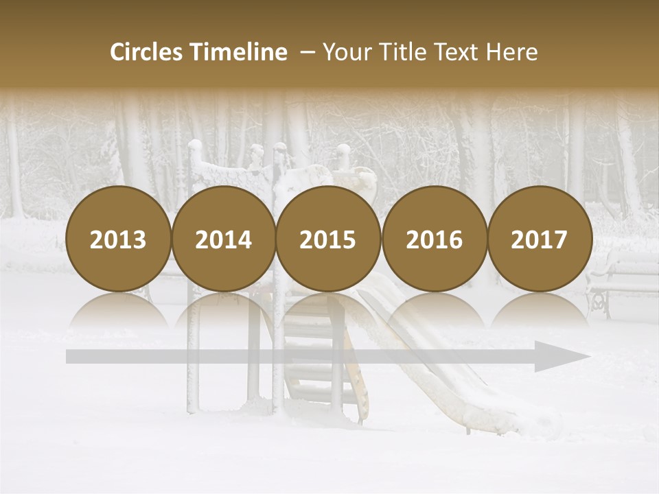 A Slide In The Snow With Trees In The Background PowerPoint Template