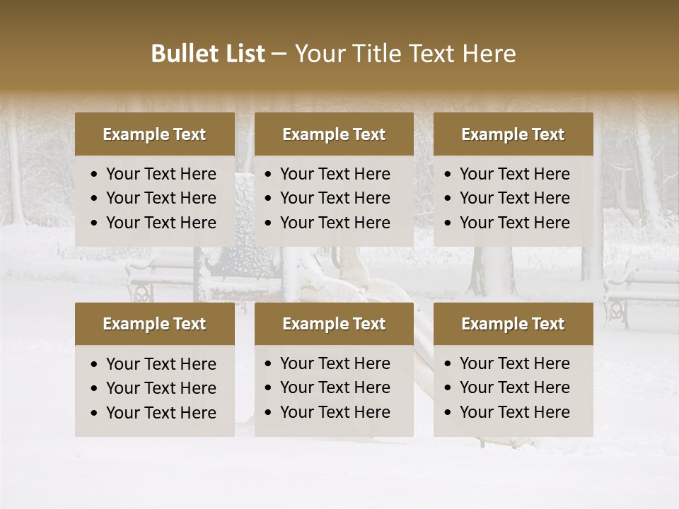 A Slide In The Snow With Trees In The Background PowerPoint Template