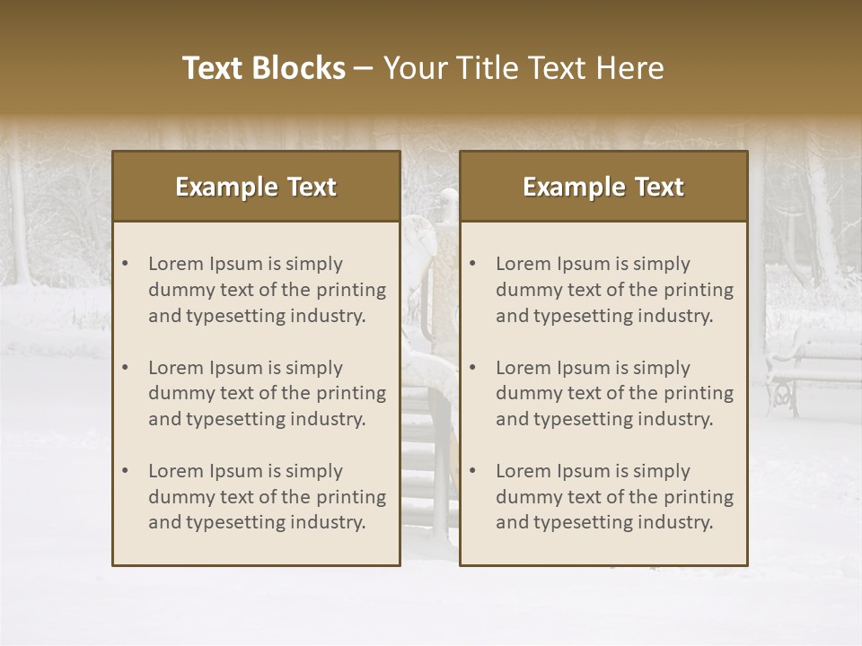 A Slide In The Snow With Trees In The Background PowerPoint Template