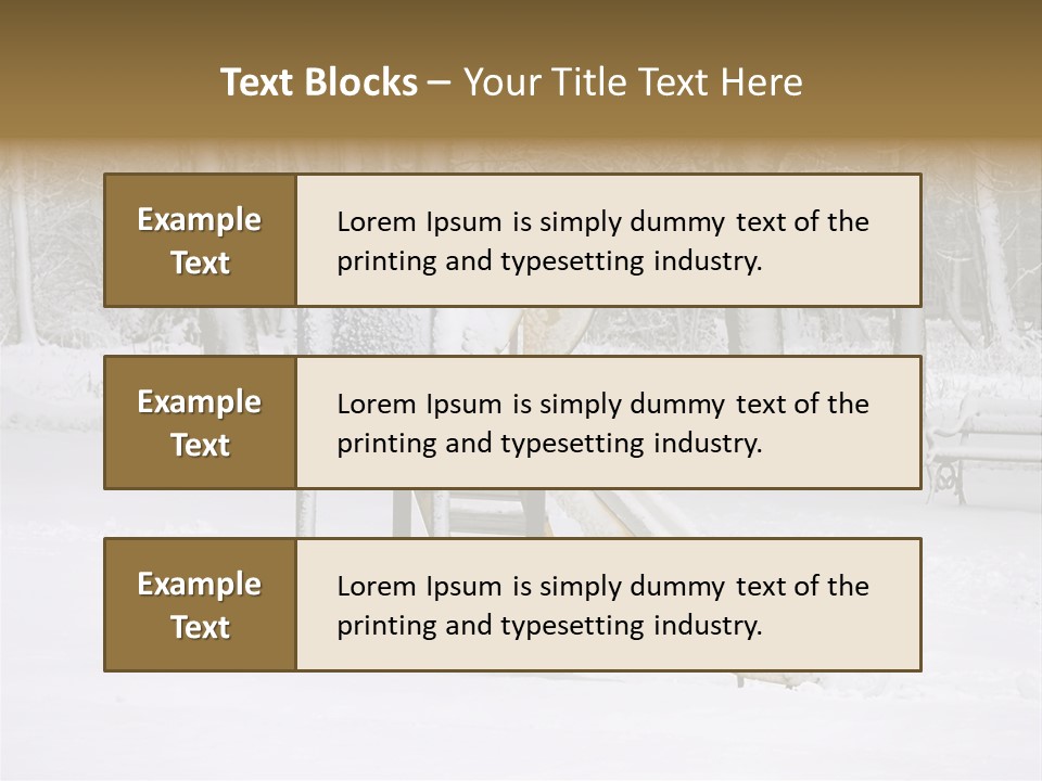 A Slide In The Snow With Trees In The Background PowerPoint Template