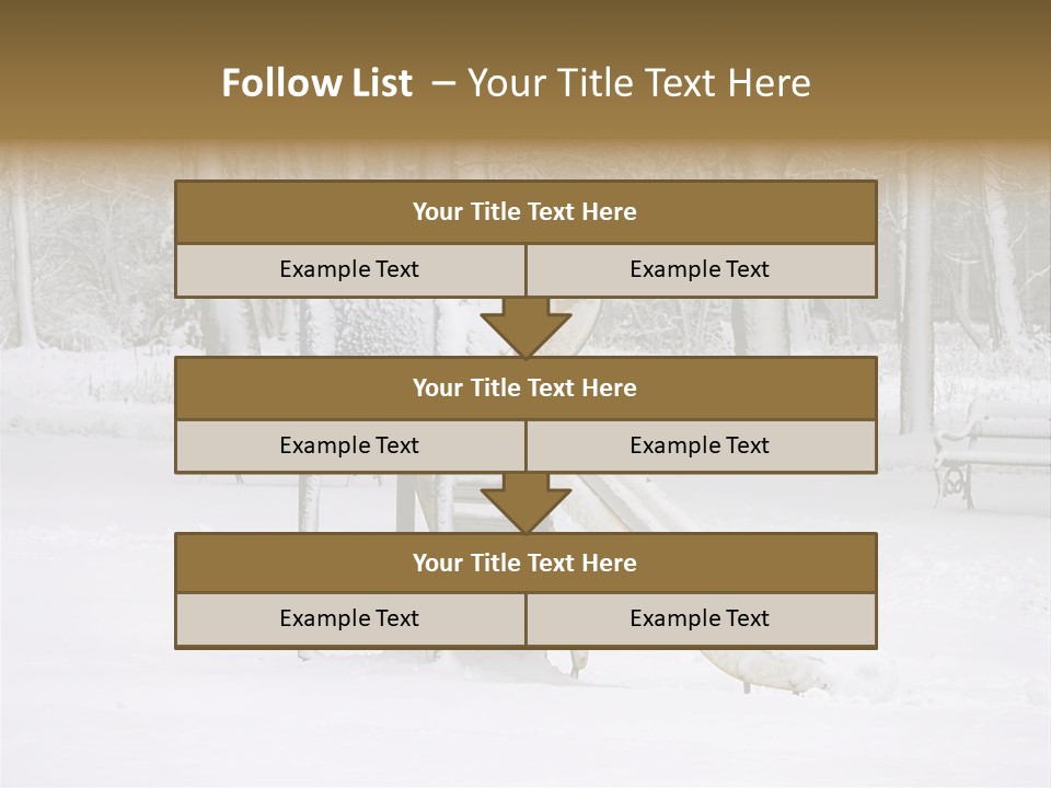A Slide In The Snow With Trees In The Background PowerPoint Template