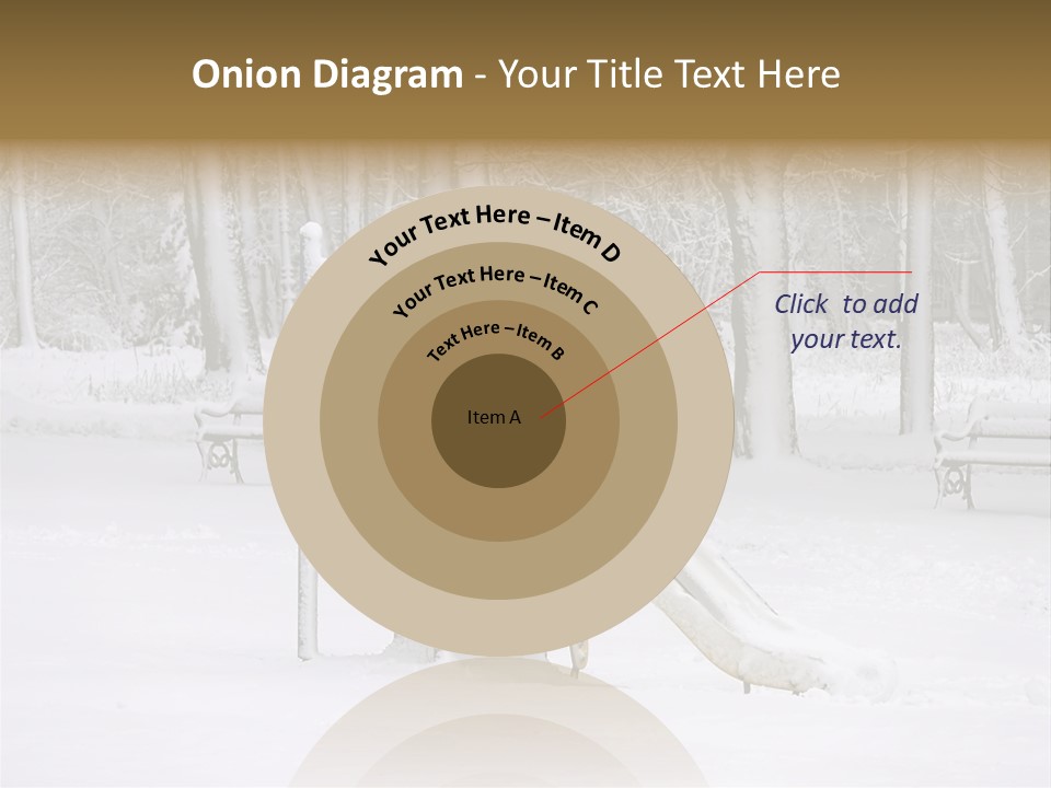 A Slide In The Snow With Trees In The Background PowerPoint Template