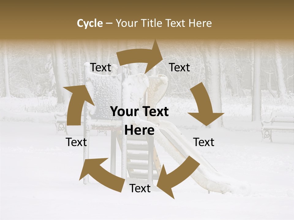 A Slide In The Snow With Trees In The Background PowerPoint Template