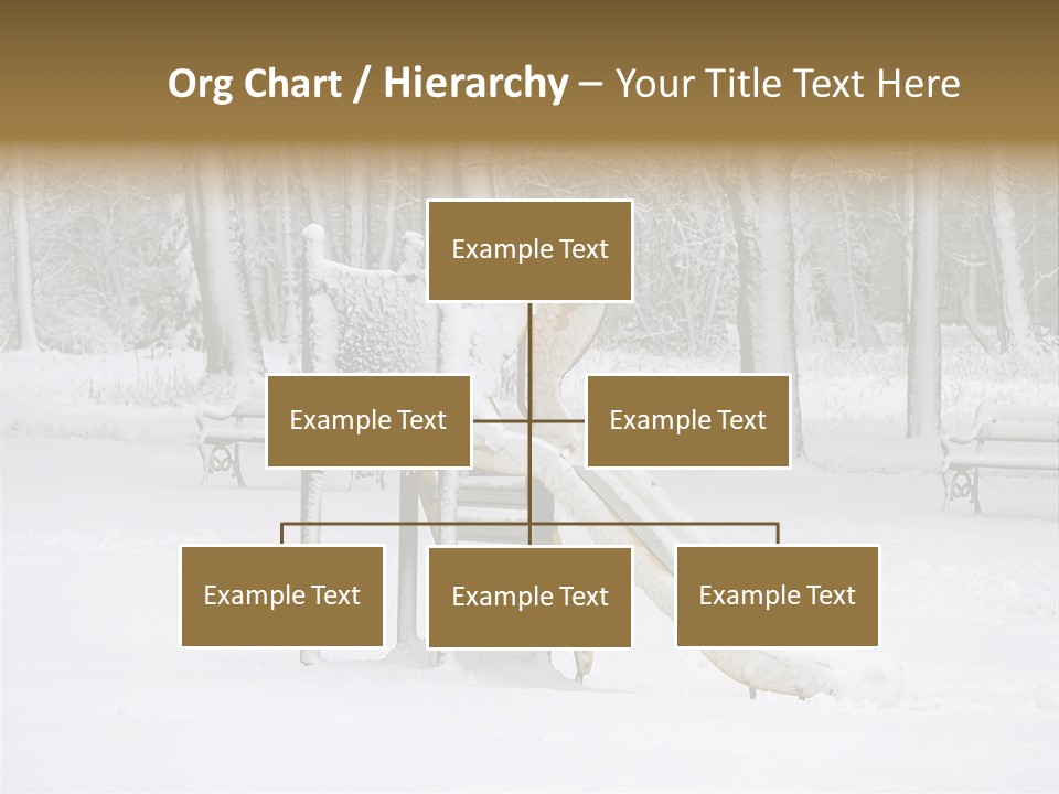 A Slide In The Snow With Trees In The Background PowerPoint Template