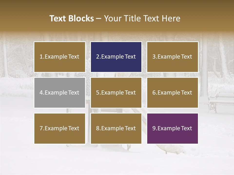 A Slide In The Snow With Trees In The Background PowerPoint Template