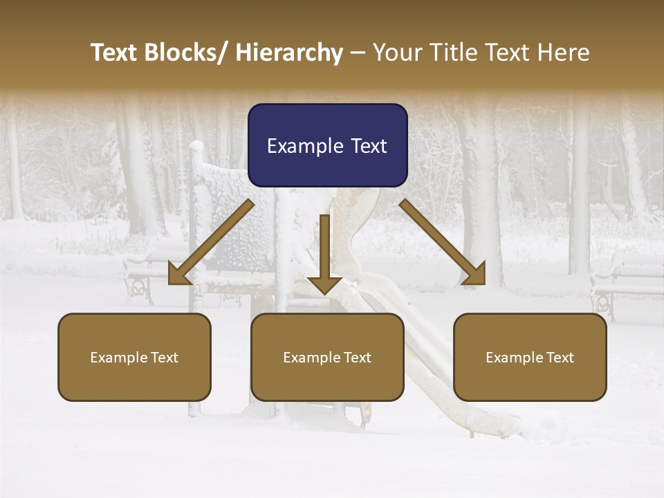 A Slide In The Snow With Trees In The Background PowerPoint Template