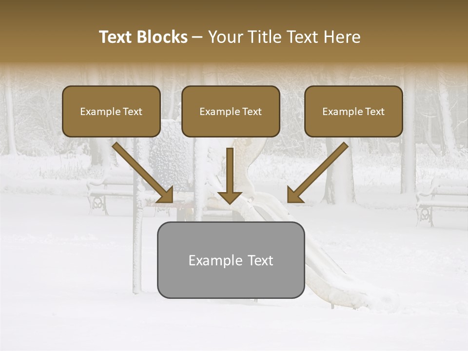 A Slide In The Snow With Trees In The Background PowerPoint Template