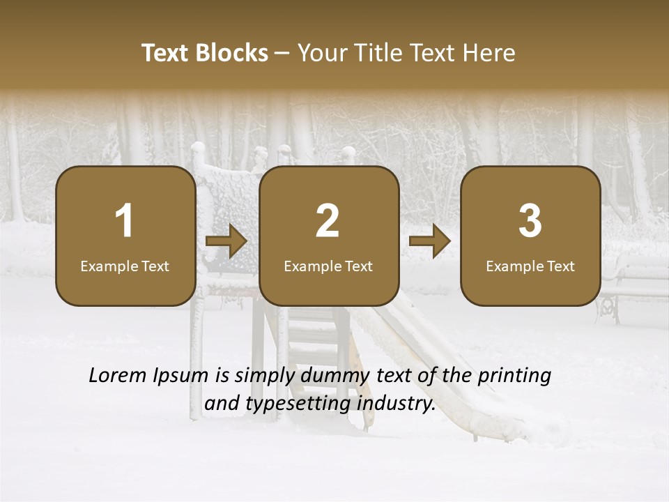 A Slide In The Snow With Trees In The Background PowerPoint Template