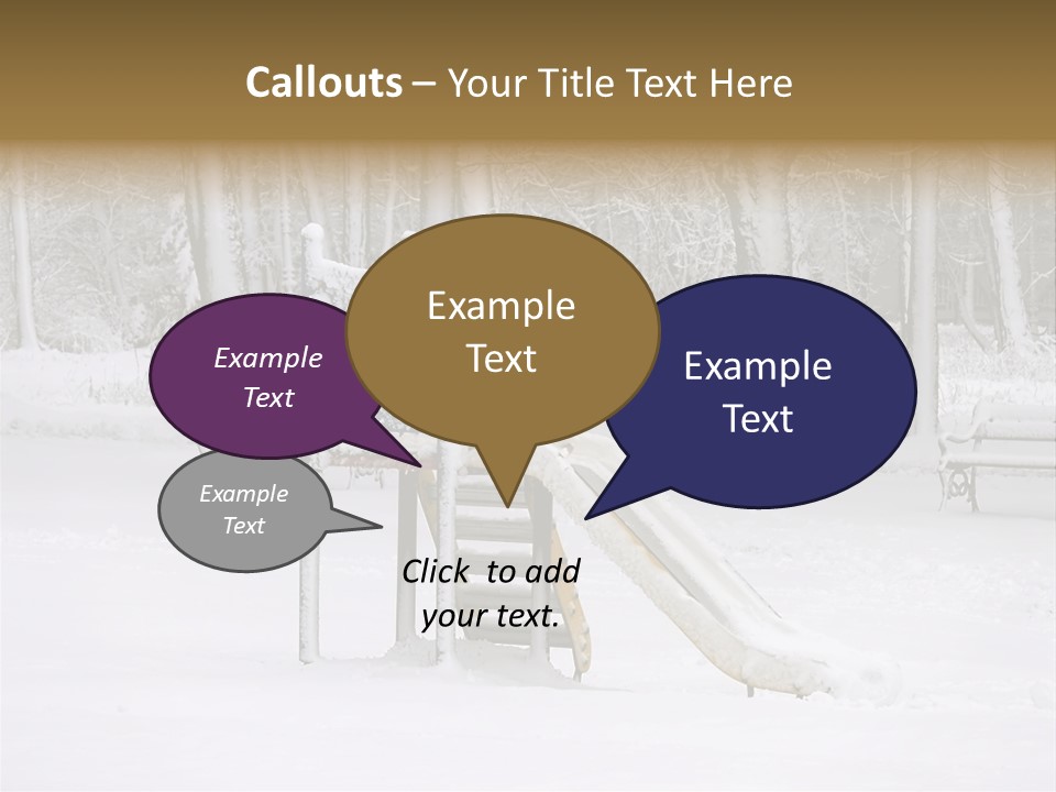A Slide In The Snow With Trees In The Background PowerPoint Template