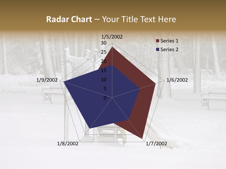 A Slide In The Snow With Trees In The Background PowerPoint Template