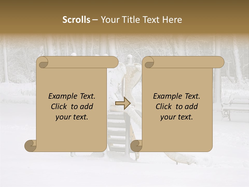 A Slide In The Snow With Trees In The Background PowerPoint Template