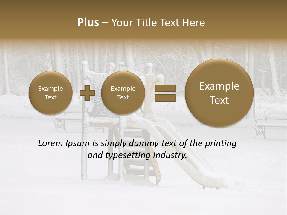 A Slide In The Snow With Trees In The Background PowerPoint Template