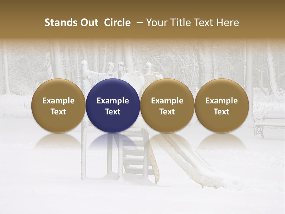 A Slide In The Snow With Trees In The Background PowerPoint Template