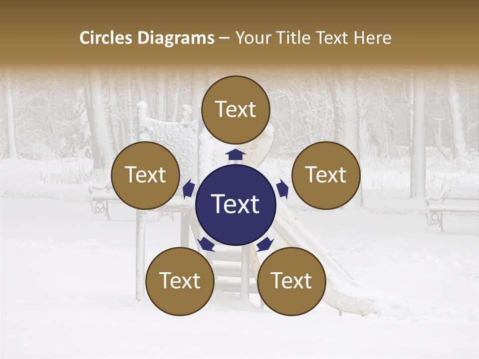 A Slide In The Snow With Trees In The Background PowerPoint Template