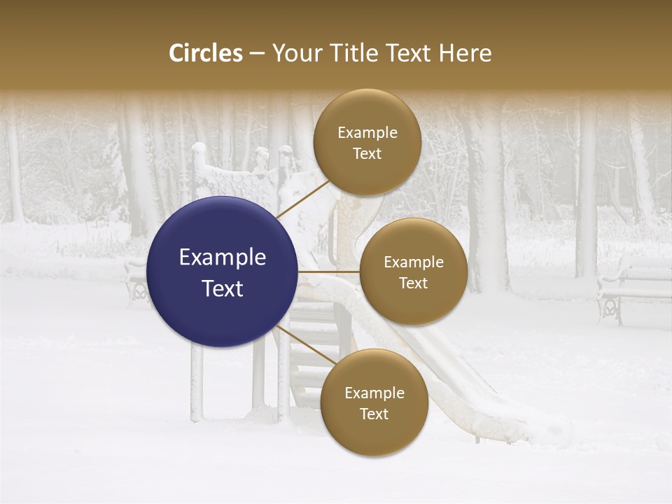 A Slide In The Snow With Trees In The Background PowerPoint Template