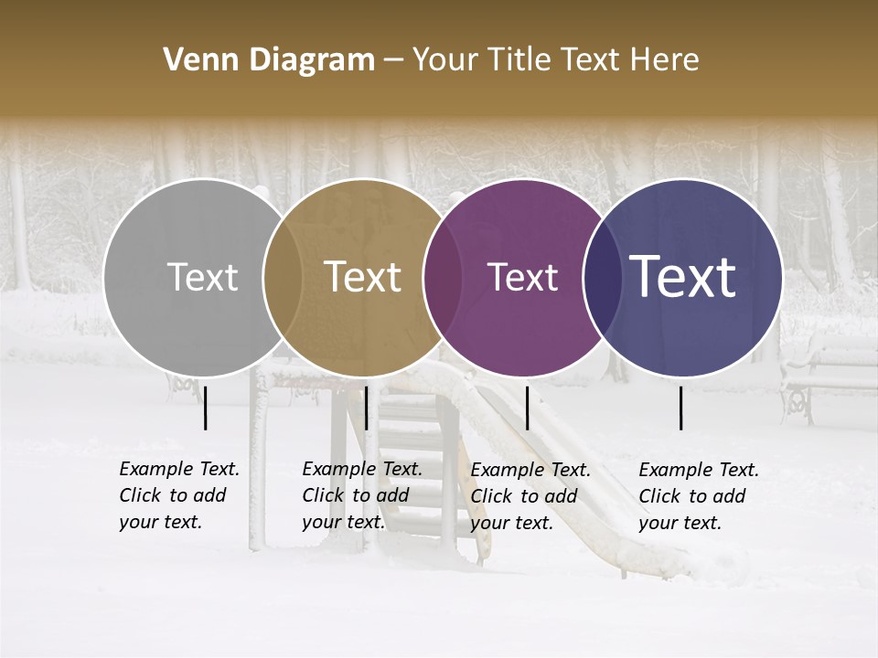 A Slide In The Snow With Trees In The Background PowerPoint Template