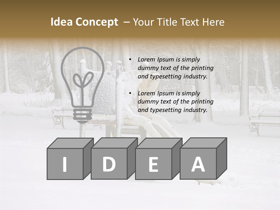 A Slide In The Snow With Trees In The Background PowerPoint Template