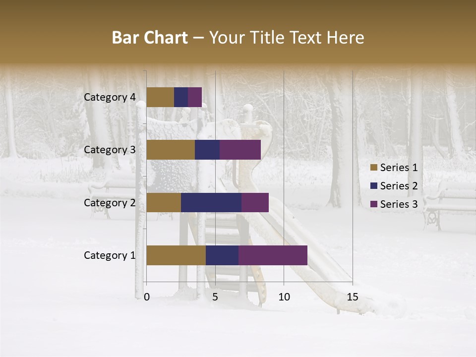 A Slide In The Snow With Trees In The Background PowerPoint Template