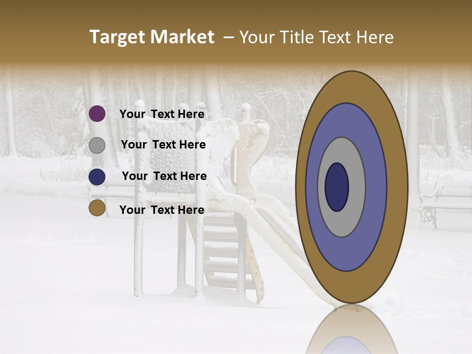 A Slide In The Snow With Trees In The Background PowerPoint Template