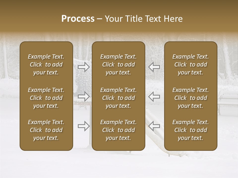 A Slide In The Snow With Trees In The Background PowerPoint Template