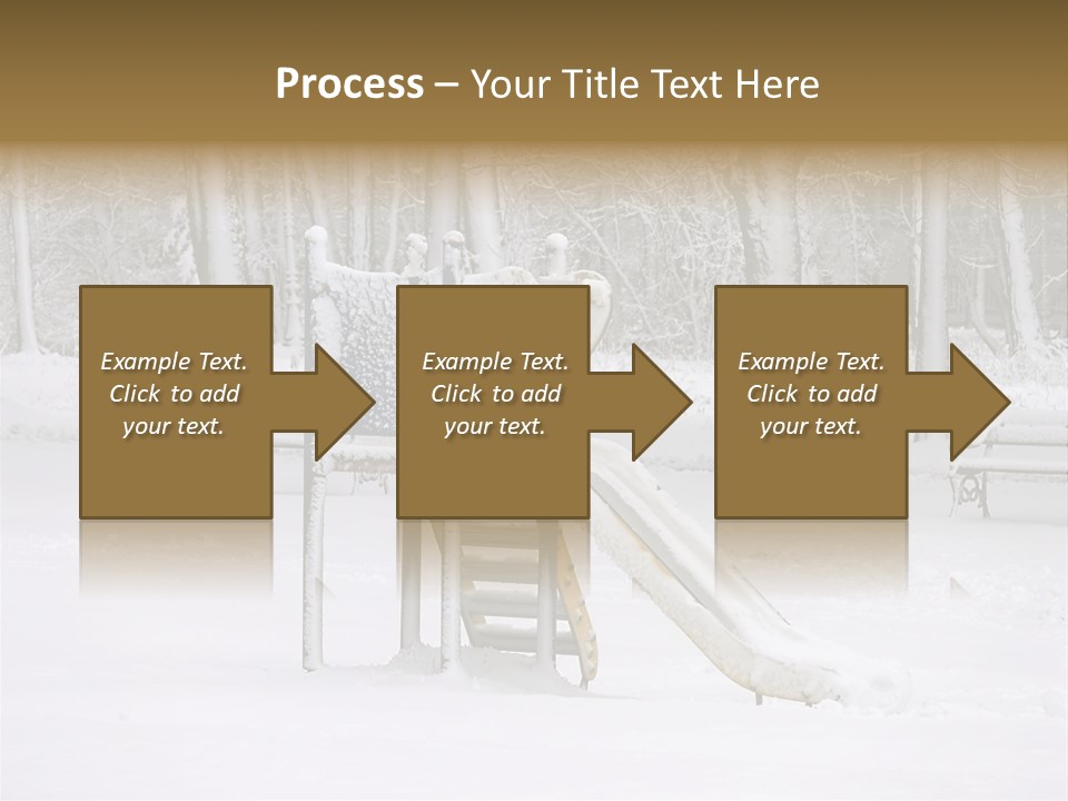 A Slide In The Snow With Trees In The Background PowerPoint Template