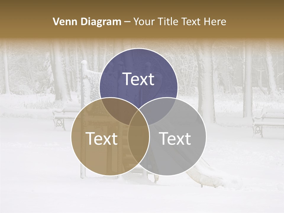 A Slide In The Snow With Trees In The Background PowerPoint Template