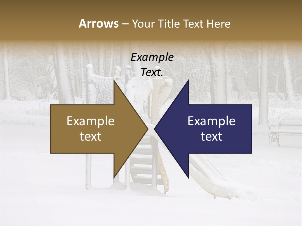 A Slide In The Snow With Trees In The Background PowerPoint Template