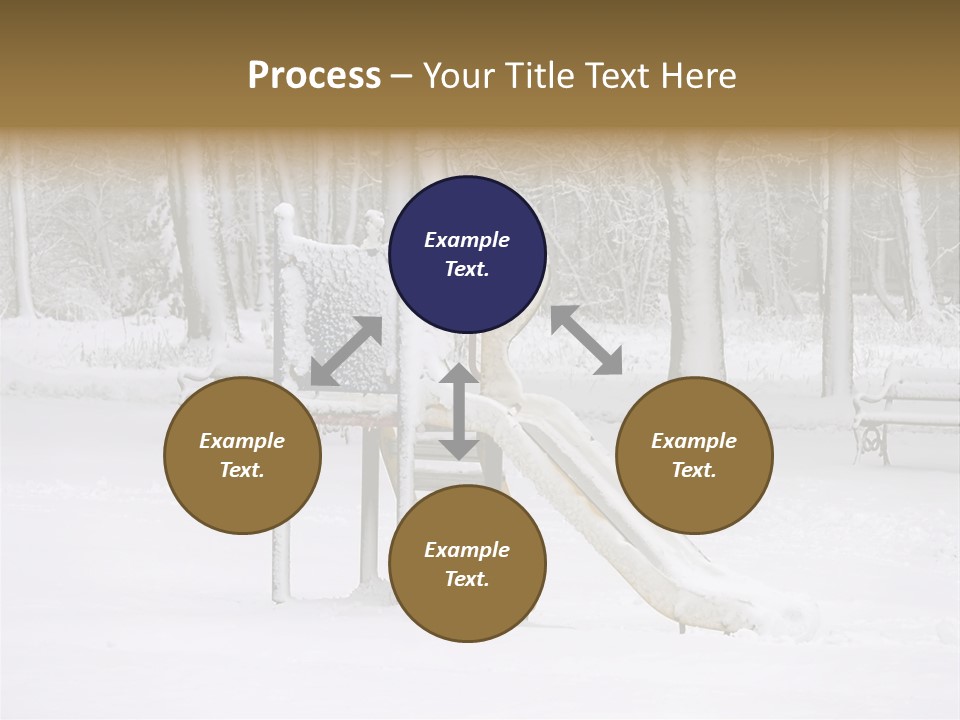A Slide In The Snow With Trees In The Background PowerPoint Template